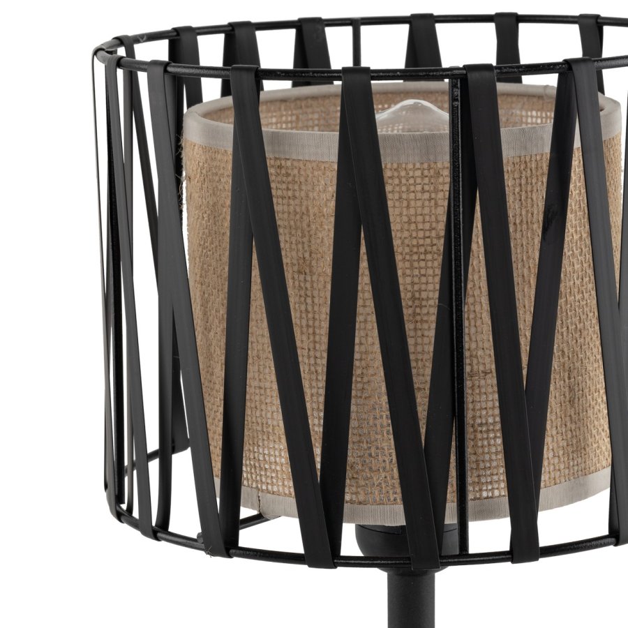 TK Harmony bordlampe - natur jute og sort metal