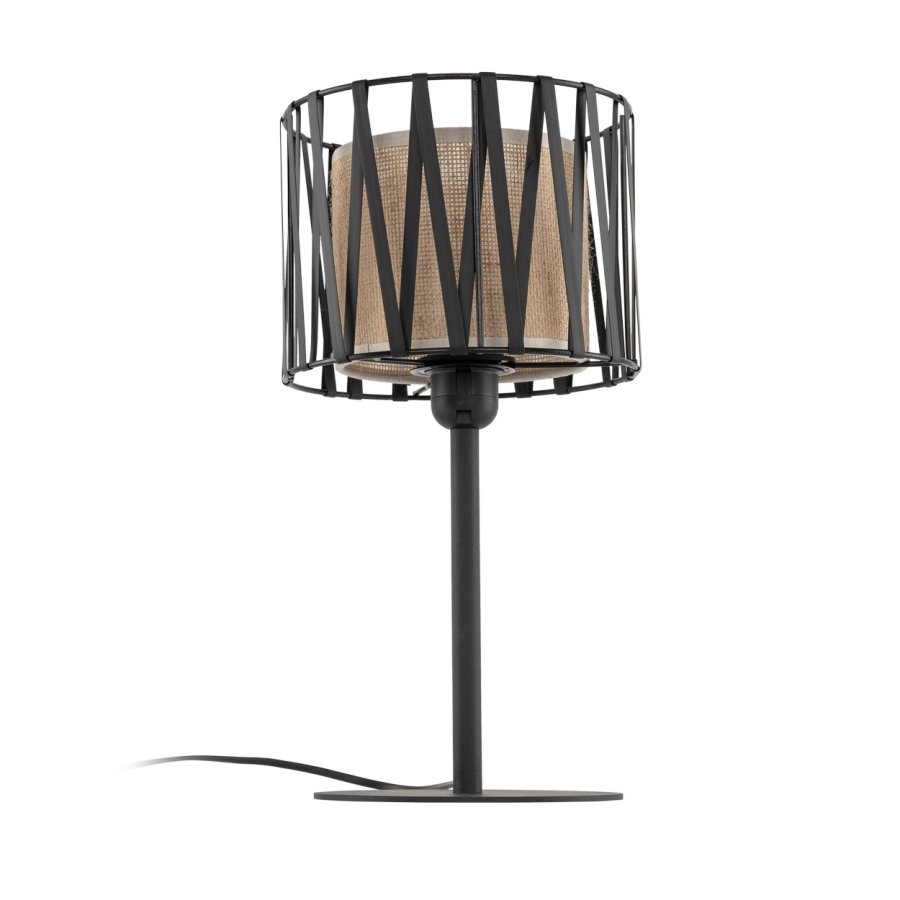 TK Harmony bordlampe - natur jute og sort metal