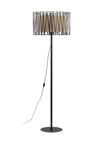 TK Harmony gulvlampe - natur jute og sort metal
