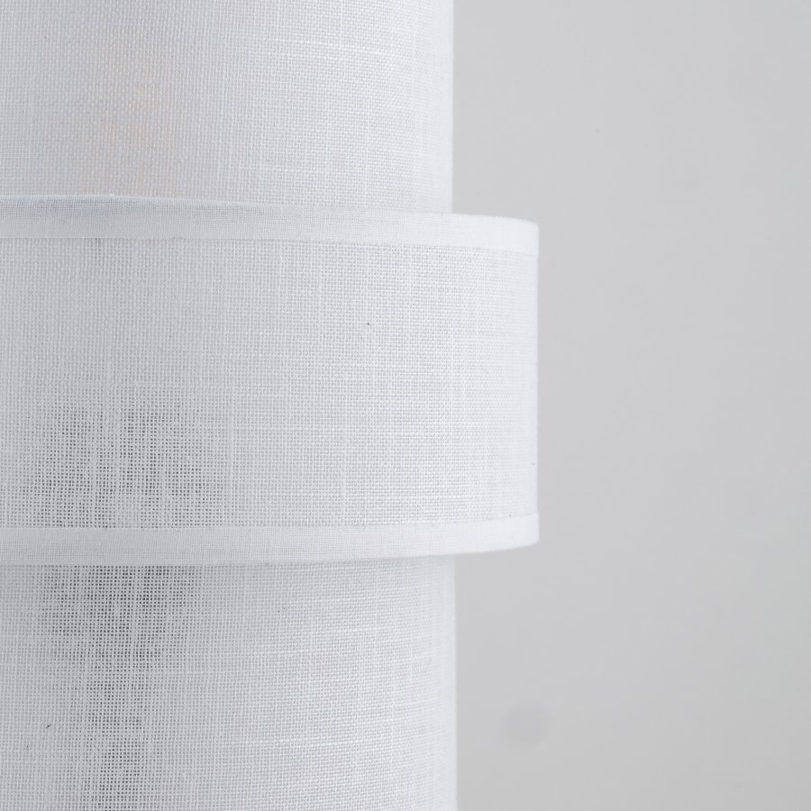 TK Calisto bordlampe - hvitt stoff og sort metall