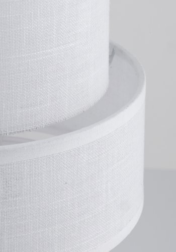 TK Calisto bordlampe - hvitt stoff og sort metall