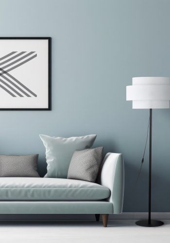 TK Calisto gulvlampe - hvid stof og sort metal