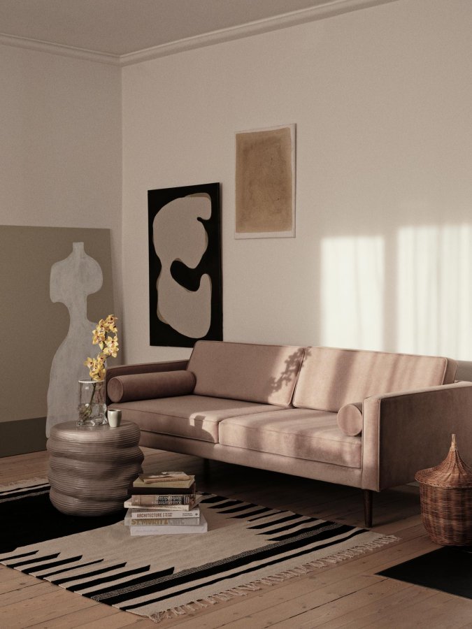 BROSTE COPENHAGEN Sidebord av lerty, rundt - soppgr steinty (44)