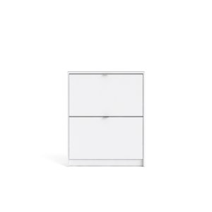 TVILUM Shoes skoskab - hvid tr, m. 2 klaplger 