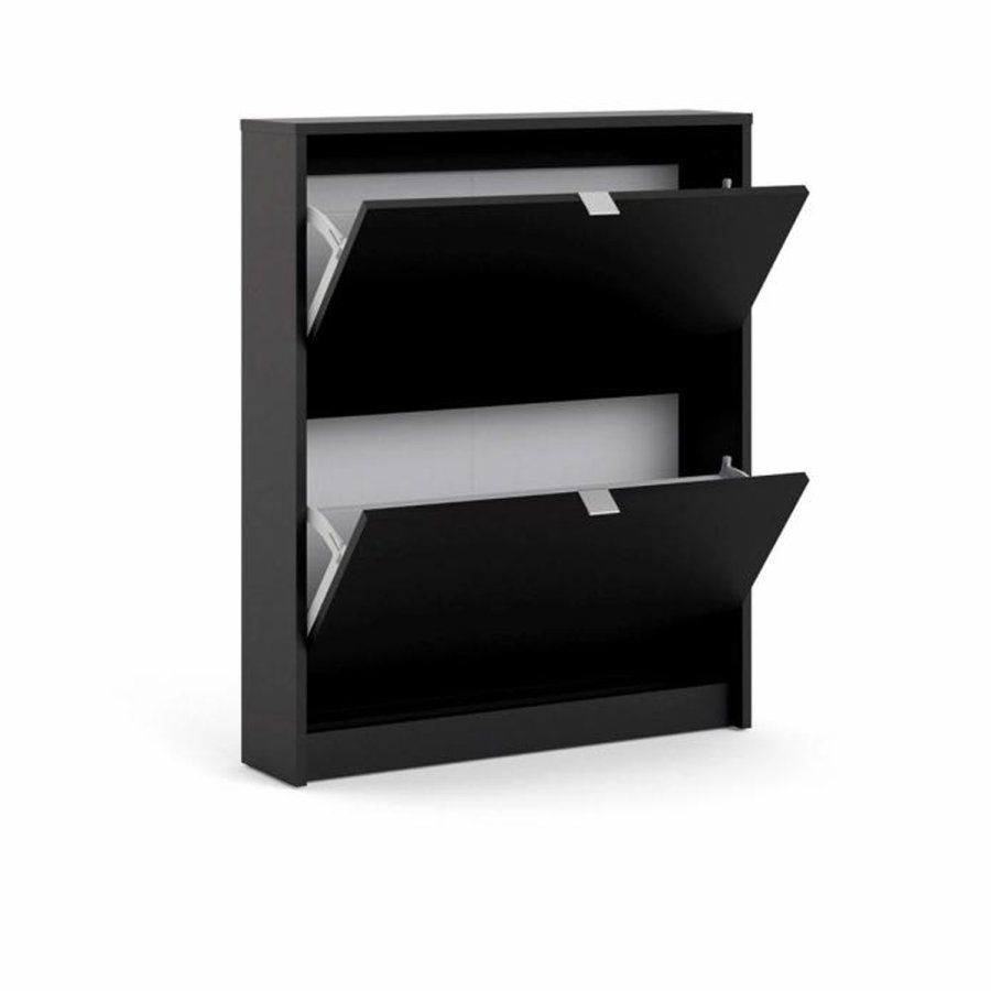 TVILUM Shoes Schuhschrank, m. 2 Falttüren mit 1 Fach - schwarze Folie