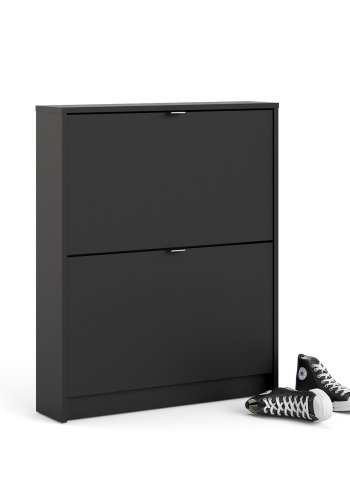 TVILUM Shoes Schuhschrank, m. 2 Falttüren mit 1 Fach - schwarze Folie