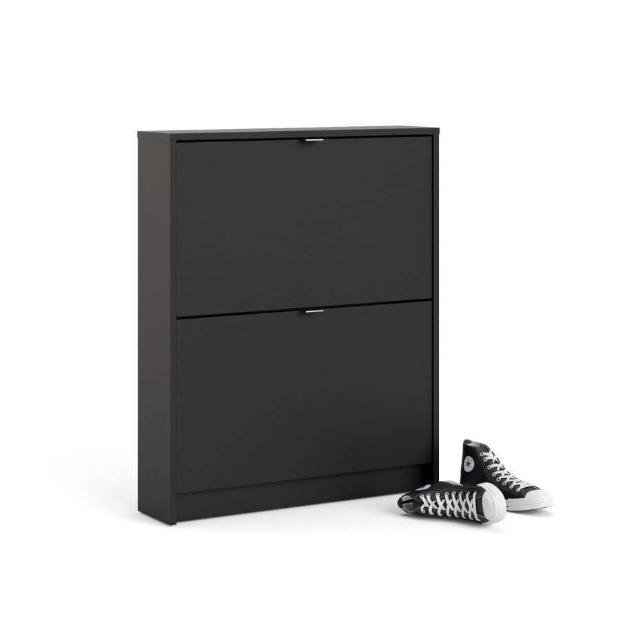 TVILUM Shoes Schuhschrank, m. 2 Falttüren mit 1 Fach - schwarze Folie