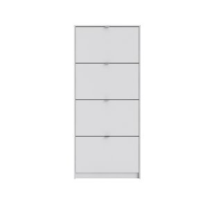 TVILUM Shoes skoskab - hvid tr, m. 4 klaplger 