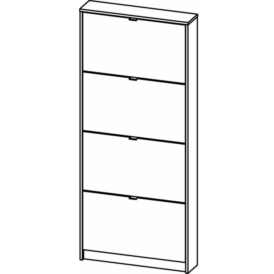 TVILUM Shoes Schuhschrank, m. 4 Falttren mit 1 Fach - schwarze Folie