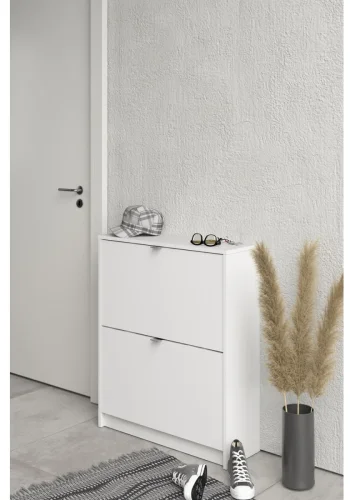 TVILUM Shoes skoskp - vitt tr, med 2 vikdrrar och 2 fack