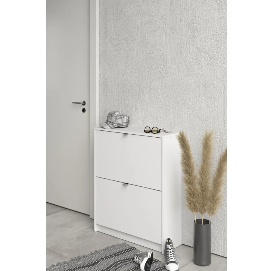 TVILUM Shoes skoskp - vitt tr, med 2 vikdrrar och 2 fack