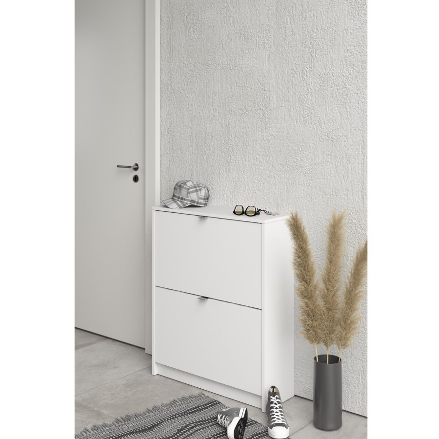 TVILUM Shoes skoskp - vitt tr, med 2 vikdrrar och 2 fack