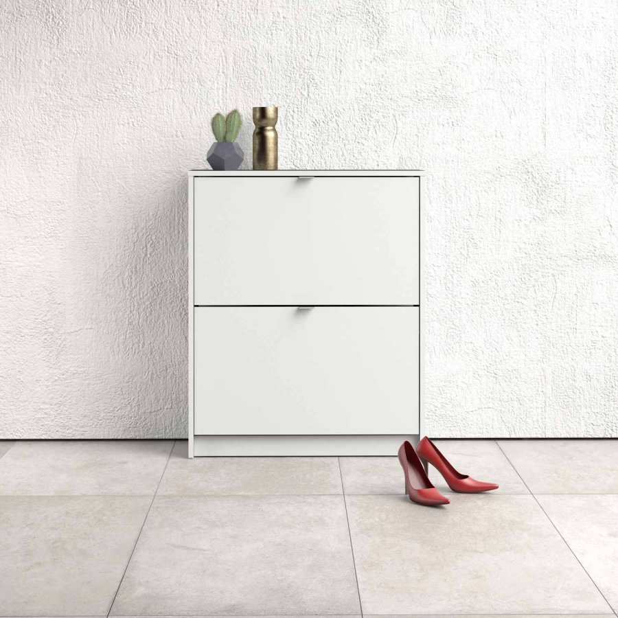 TVILUM Shoes skoskp - vitt tr, med 2 vikdrrar och 2 fack