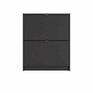 TVILUM Shoes skoskab, m. 2 klaplger med 2 rum - sort folie