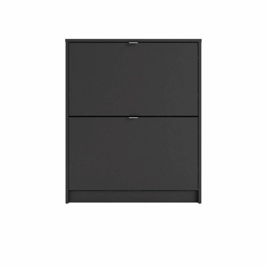 TVILUM Shoes skoskab, m. 2 klaplger med 2 rum - sort folie