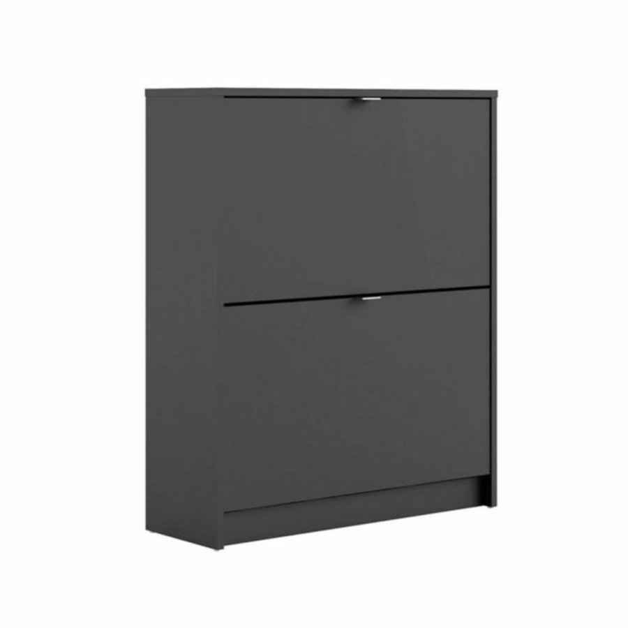 TVILUM Shoes skoskab, m. 2 klaplger med 2 rum - sort folie