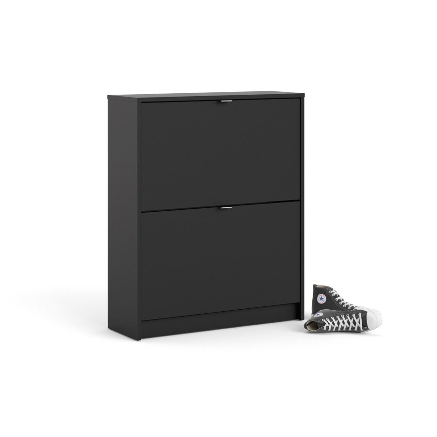 TVILUM Shoes skoskab, m. 2 klaplger med 2 rum - sort folie