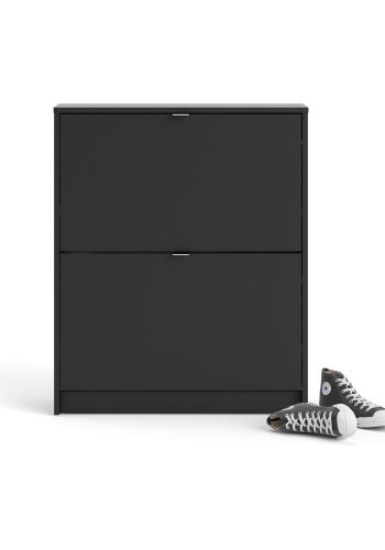 TVILUM Shoes skoskab, m. 2 klaplger med 2 rum - sort folie