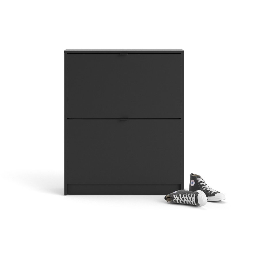 TVILUM Shoes skoskab, m. 2 klaplger med 2 rum - sort folie