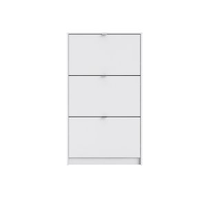 TVILUM Shoes skoskab - hvid tr, m. 3 klaplger og 2 rum 