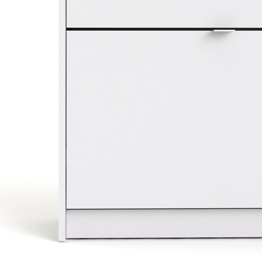 TVILUM Shoes skoskab - hvid tr, m. 3 klaplger og 2 rum 