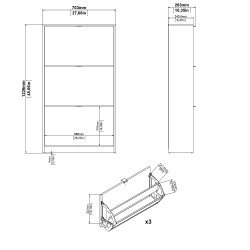 Shoes skoskab natur/ hvid tr, med 3 klaplger