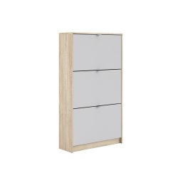 Shoes skoskab natur/ hvid tr, med 3 klaplger