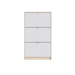 Shoes skoskab natur/ hvid tr, med 3 klaplger