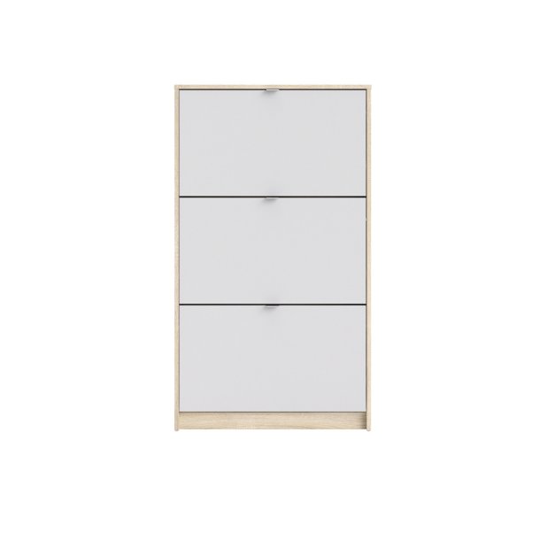 Shoes skoskab natur/ hvid tr, med 3 klaplger