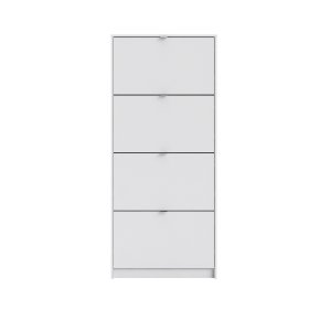 TVILUM Shoes skoskab - hvid tr, m. 4 klaplger og 2 rum