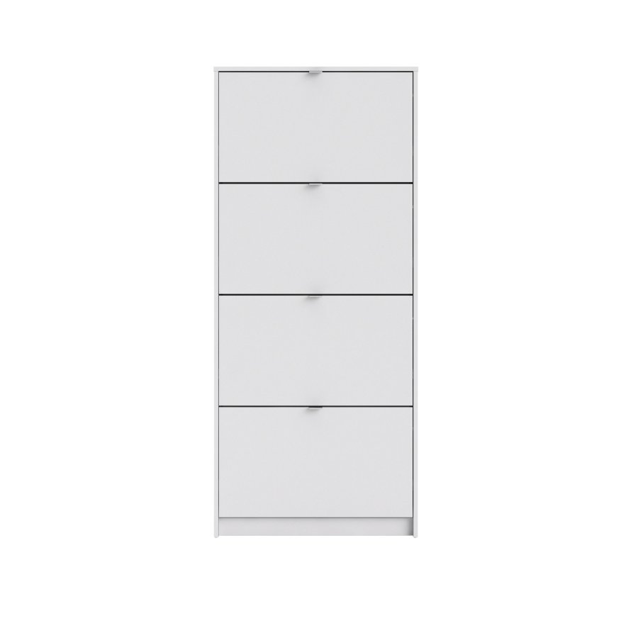 TVILUM Shoes skoskab - hvid tr, m. 4 klaplger og 2 rum