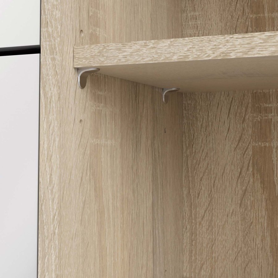 TVILUM Sko skoskap - natur/hvit hyglans eikefiner/tre, m. 3 foldedrer, 1 dr og 2 rom