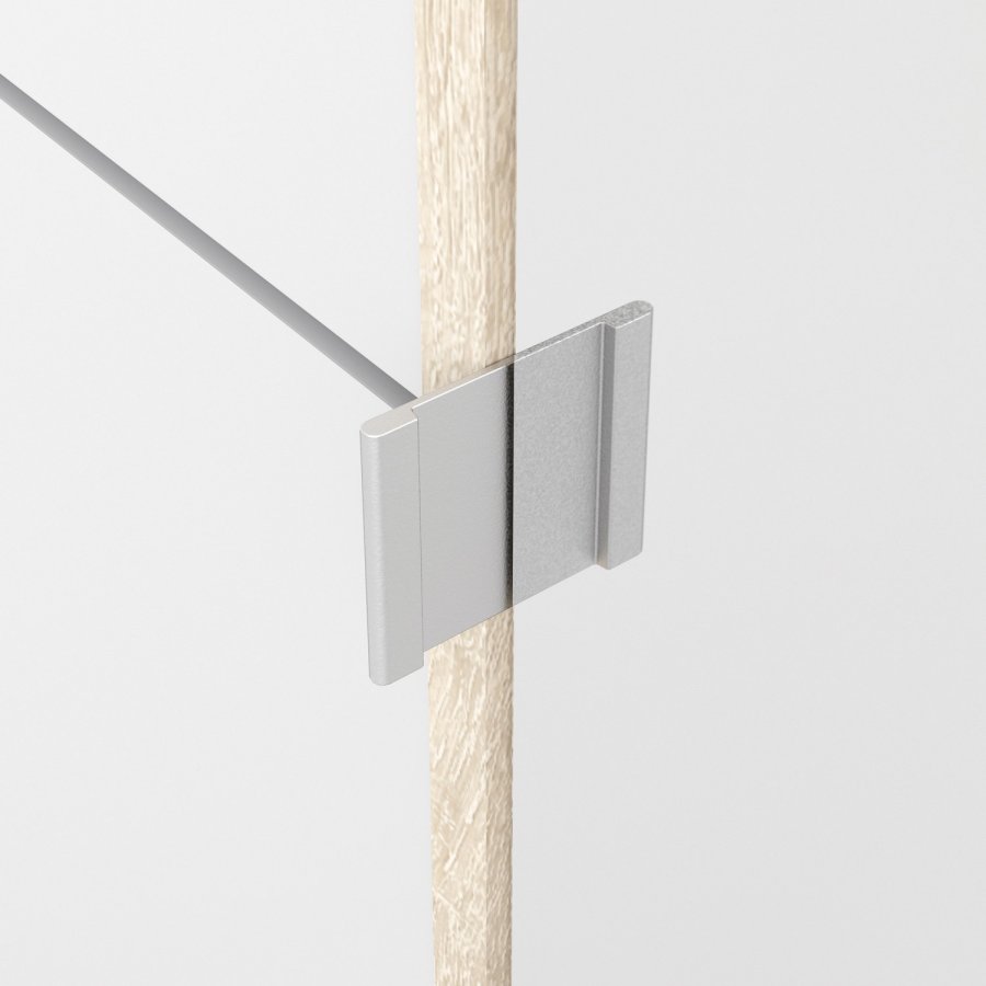 TVILUM Sko skoskap - natur/hvit hyglans eikefiner/tre, m. 4 foldedrer, 1 speildr og 2 rom