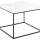 ACT NORDIC Barossa Couchtisch, quadratisch – weißes Papier, Carrara-Marmoroptik und schwarzer Stahl (60x60)