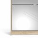 TVILUM Sko skoskap - natur/glass eikefiner/speilglass, m. 4 speilfoldedrer og 2 rom