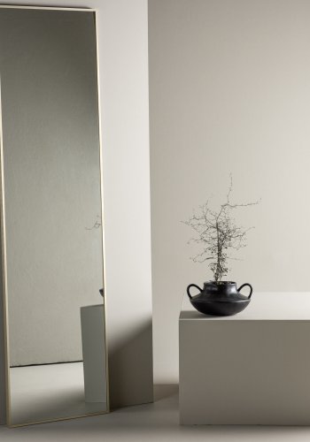 VENTURE DESIGN Orlando gulvspeil, rektangulrt - speilglass og beige aluminium (55x195)