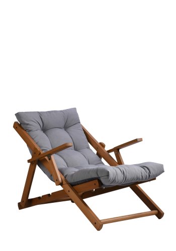 NORDVRK Repose utendrs solstol, med armlener og pute, justerbar hyde - gr polyester og bketre