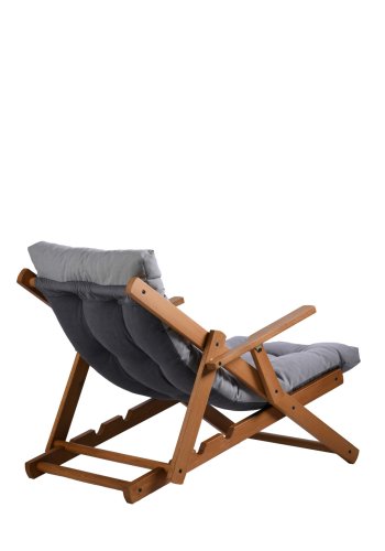 NORDVRK Repose utendrs solstol, med armlener og pute, justerbar hyde - gr polyester og bketre