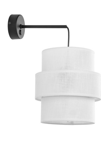 TK Calisto vglampe - hvid stof og sort metal