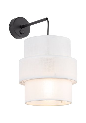 TK Calisto vglampe - hvid stof og sort metal