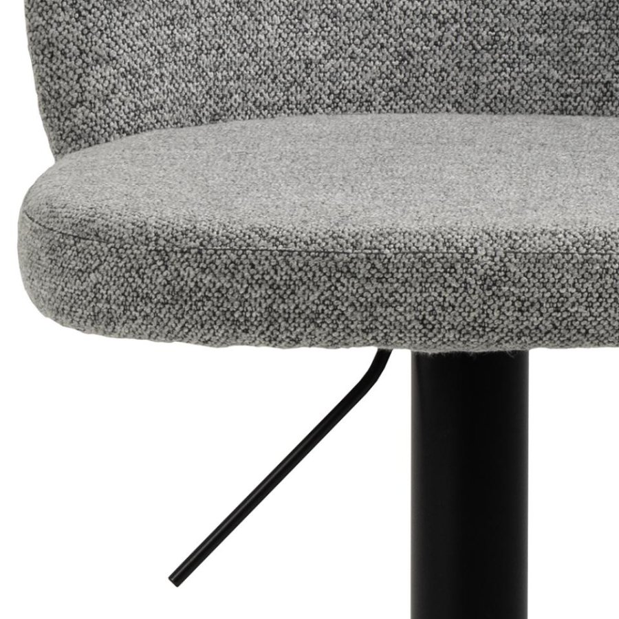 ACT NORDIC Patricia Barhocker, m. Rückenlehne, Fußstütze, Drehfunktion, Gaskartusche – grauer Stoff und schwarzer Stahl