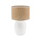 TK Melody bordlampe - naturlig jute og hvitt glass