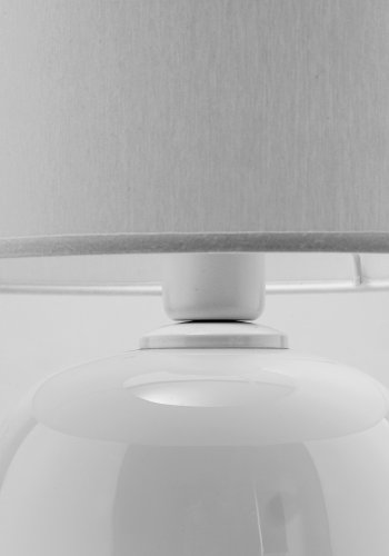 TK Melody bordlampe - hvitt stoff og hvitt glass