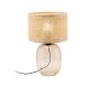 TK Melody bordlampe - naturlig jute og topasglass