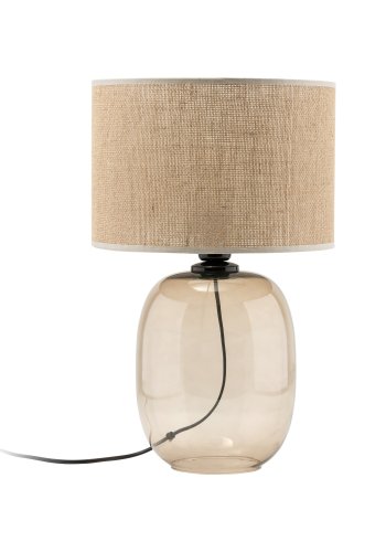 TK Melody bordlampe - naturlig jute og topasglass