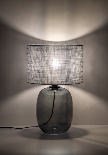 TK Melody bordlampe - grafittstoff og grafittglass