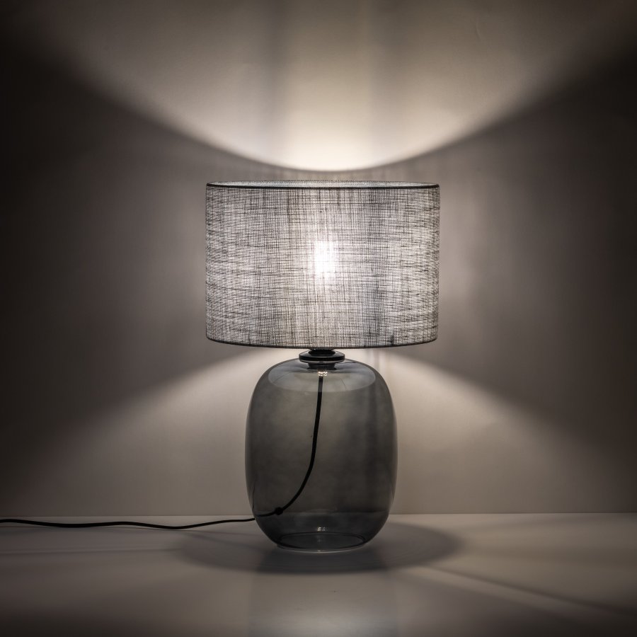 TK Melody bordlampe - grafittstoff og grafittglass