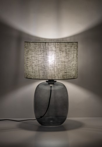 TK Melody bordslampa - grönt tyg och grafitglas