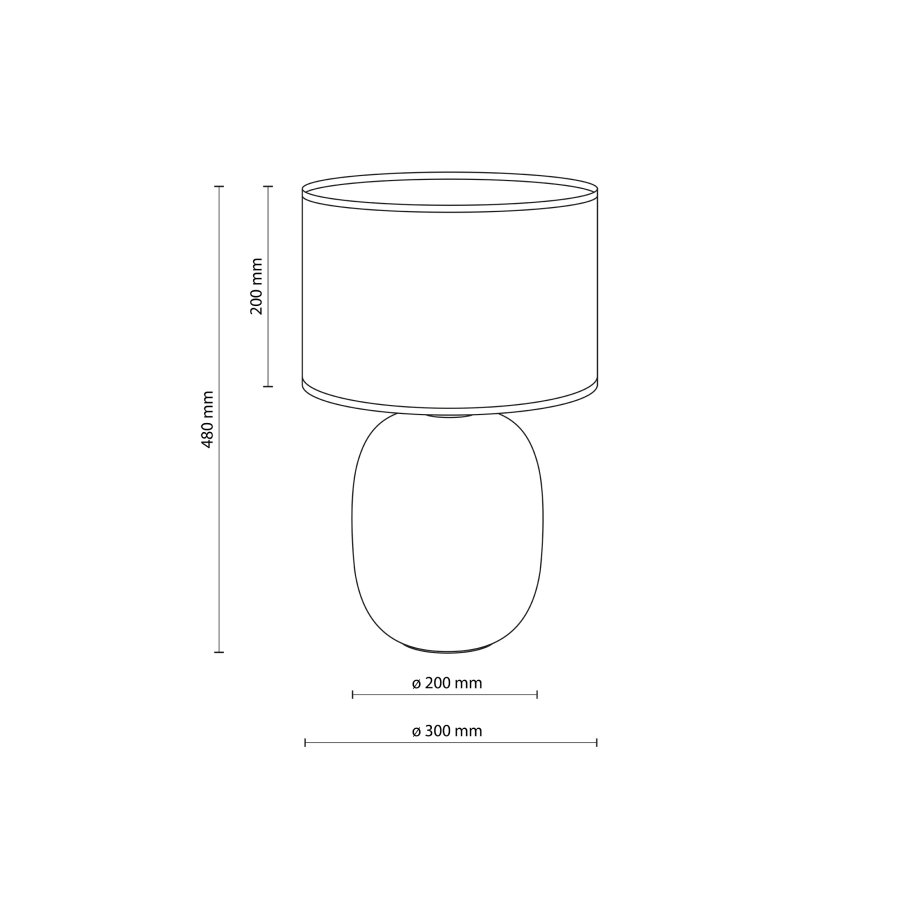 TK Melody bordslampa - grönt tyg och grafitglas