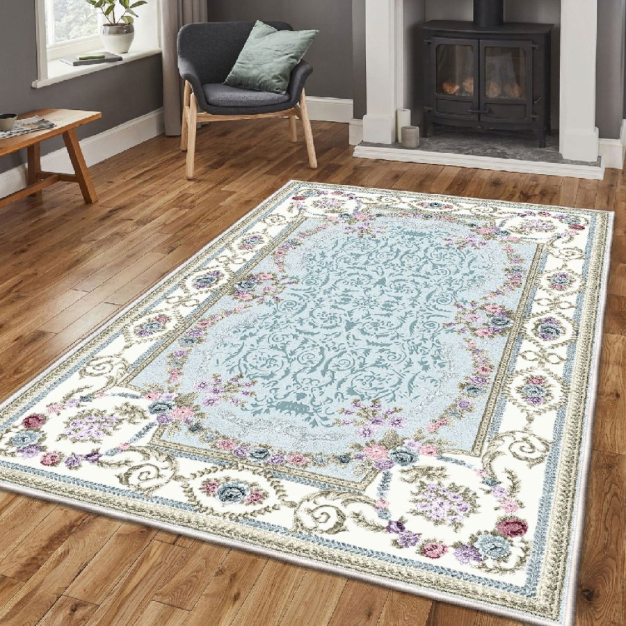 TEPPI ELS1800 gulvtppe, m. mnster, rektangulr - multifarvet fljl stof (160x230)